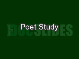 Poet Study