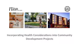 Incorporating Health Considerations into Community Developm