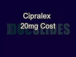 Cipralex 20mg Cost