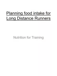 Planning food intake for Long Distance Runners
