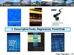 1. Descriptive Tools, Regression, Panel Data