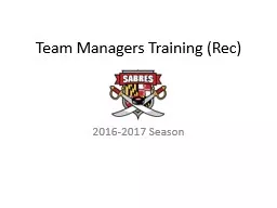 Team Managers Training (Rec)