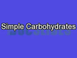Simple Carbohydrates