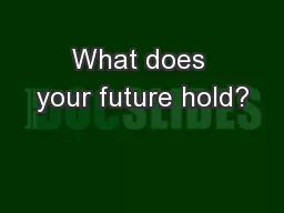 What does your future hold?
