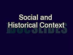 Social and Historical Context