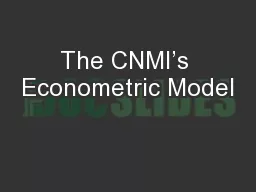The CNMI’s Econometric Model