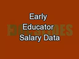 Early Educator Salary Data