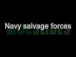 Navy salvage forces