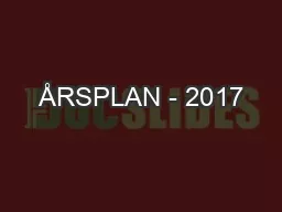 ÅRSPLAN - 2017