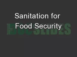 Sanitation for Food Security