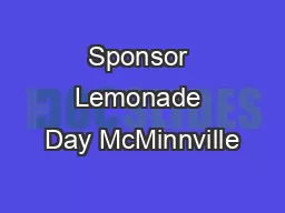 Sponsor Lemonade Day McMinnville