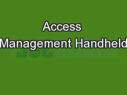 Access Management Handheld