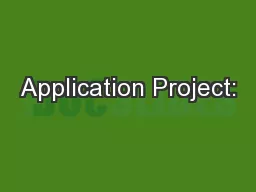 Application Project: