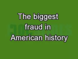 The biggest fraud in American history