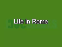 Life in Rome