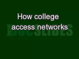 How college access networks