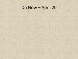 Do Now – April 20