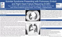 Scimitar Syndrome Presenting with Pulmonary Emboli