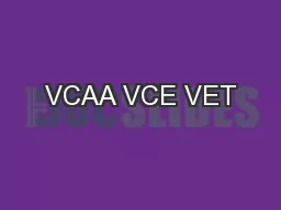 VCAA VCE VET