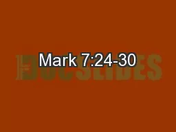 Mark 7:24-30