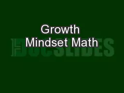 Growth Mindset Math