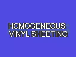 HOMOGENEOUS VINYL SHEETING