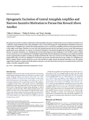 BehavioralCognitive Optogenetic Excitation of Central