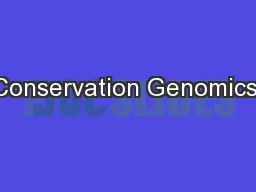 Conservation Genomics: