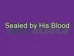Sealed by His Blood