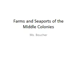 Farms and Seaports of the Middle Colonies
