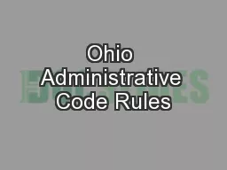 Ohio Administrative Code Rules
