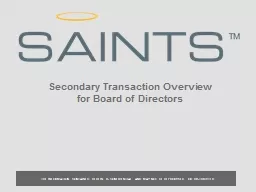 Secondary Transaction Overview