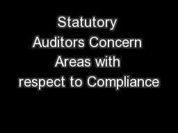 Statutory Auditors Concern Areas with respect to Compliance