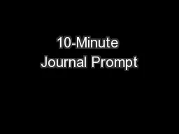 10-Minute Journal Prompt