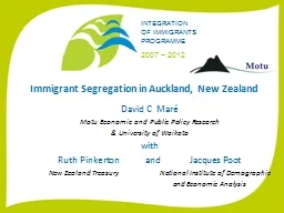 Immigrant Segregation in Auckland, New Zealand