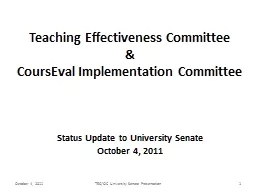 Teaching Effectiveness Committee