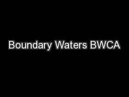 Boundary Waters BWCA