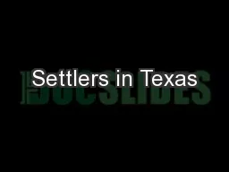 Settlers in Texas