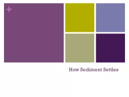 How Sediment Settles