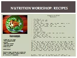 Nutrition Workshop: Recipes