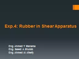 Exp.4: Rubber in Shear Apparatus