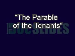 “The Parable of the Tenants”