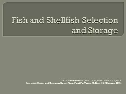 Fish and Shellfish Selection and Storage