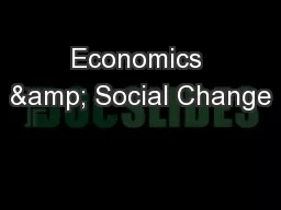 Economics & Social Change
