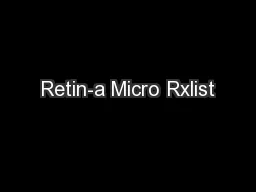 Retin-a Micro Rxlist
