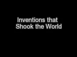 Inventions that Shook the World