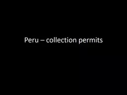 Peru – collection permits