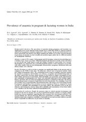 Prevalence of anaemia in pregnant  lactating women in