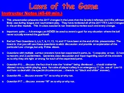 Laws of the Game