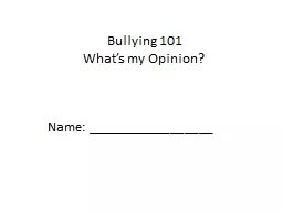 Bullying 101